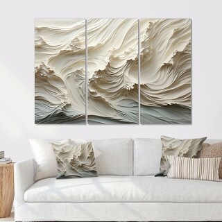 Designart "White And Blue Wave Papercut Style II" Coastal Waves Canvas ...