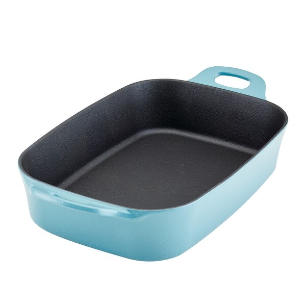 Rachael Ray NITRO Cast Iron Roasting Pan, 9-Inch x 13-Inch - Bed