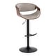 preview thumbnail 33 of 70, Carson Carrington Kanteborg Adjustable Bar Stool with Rounded T Footrest (Set of 2) Grey PU/Walnut/Black Metal