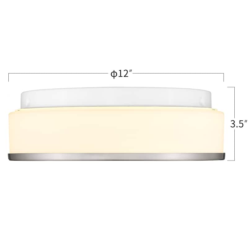 Flush Mount Ceiling Light with Frosted Glass Shade - N/A