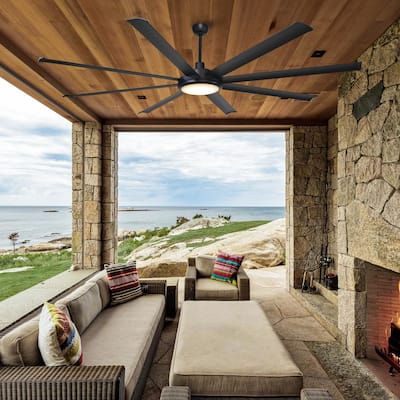 75-Inch Modern Industrial 8-Blade Extra-Large Ceiling Fan with Light