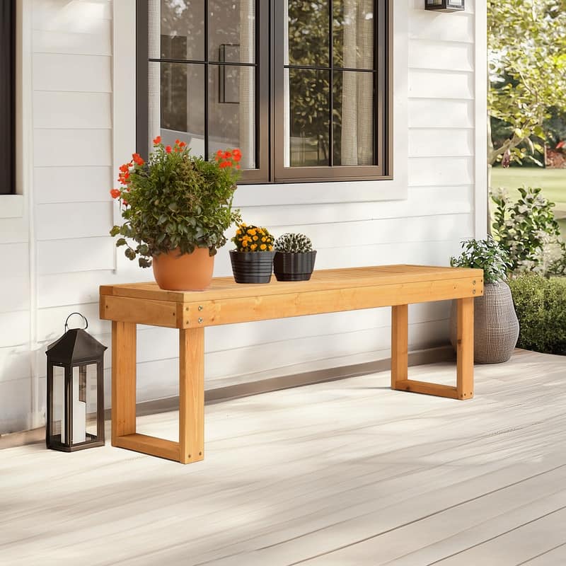 Fir Wood Outdoor Bench