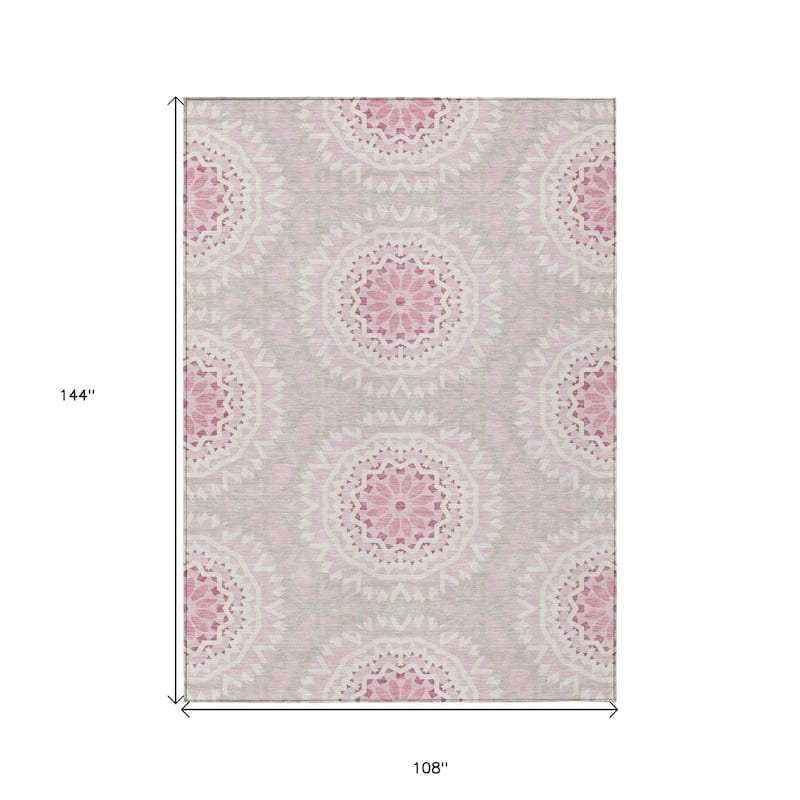 HomeRoots Floral Medallion Transitional Rectangle Outdoor Rug