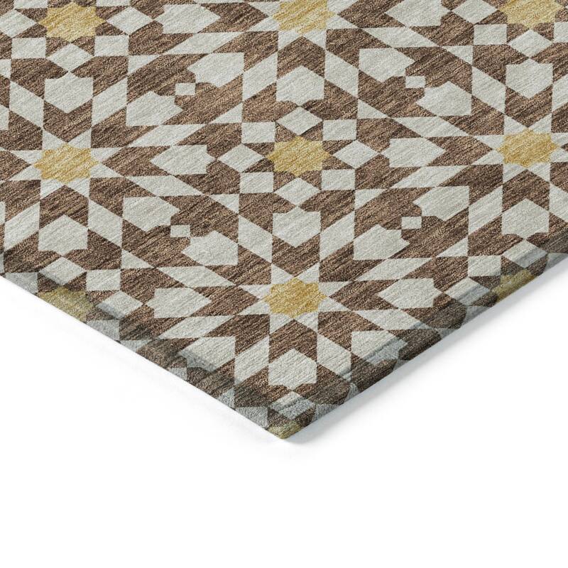 Machine Washable Indoor/ Outdoor Chantille Boho Morrocan Rug