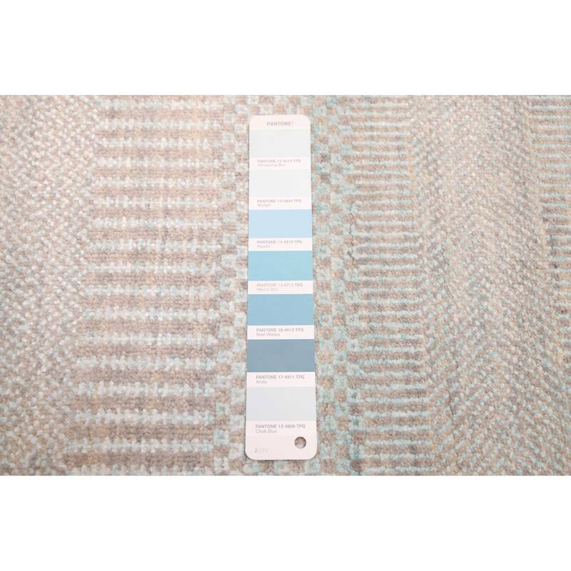 ECARPETGALLERY Hand-knotted Finest Silk Shadow Aqua Silk, Wool Rug - 8'0 x 10'3
