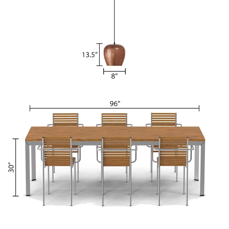 Miles River of Goods Copper-Colored Metal Punched Globe Shade 8-Inch Pendant Light - 8" x 8" x 15.5/80.5"
