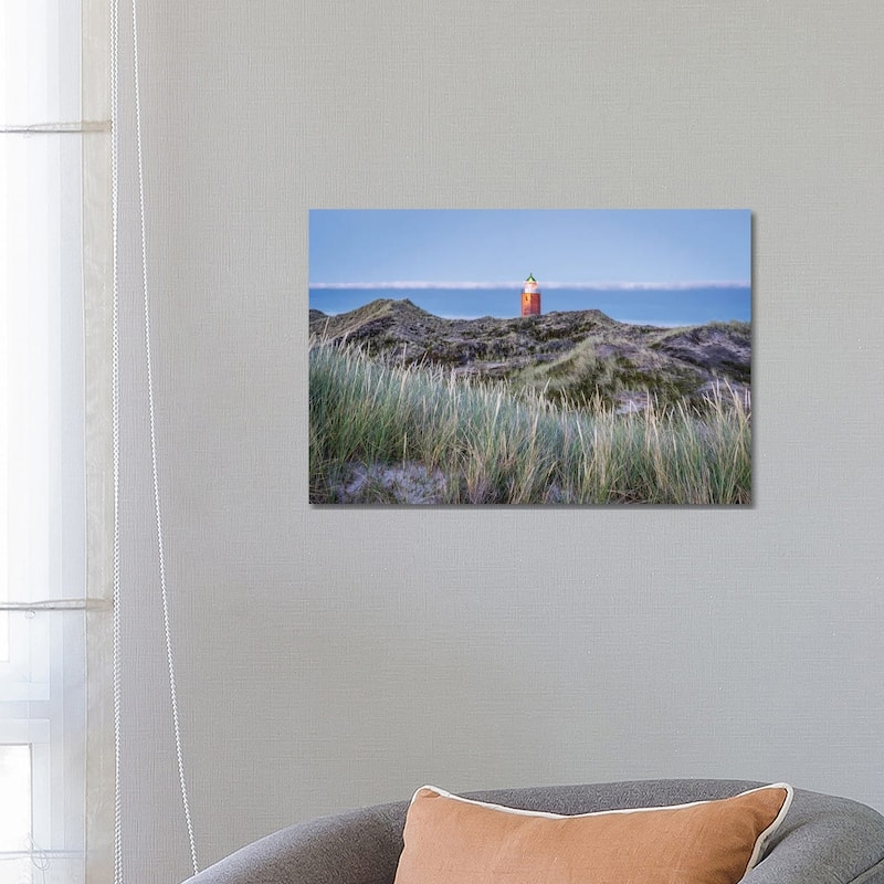 iCanvas "Lighthouse Quermarkenfeuer Rotes Kliff On Sylt, Schleswig Holstein, Germany" by Jan Becke Canvas Print - 18x26x1.5
