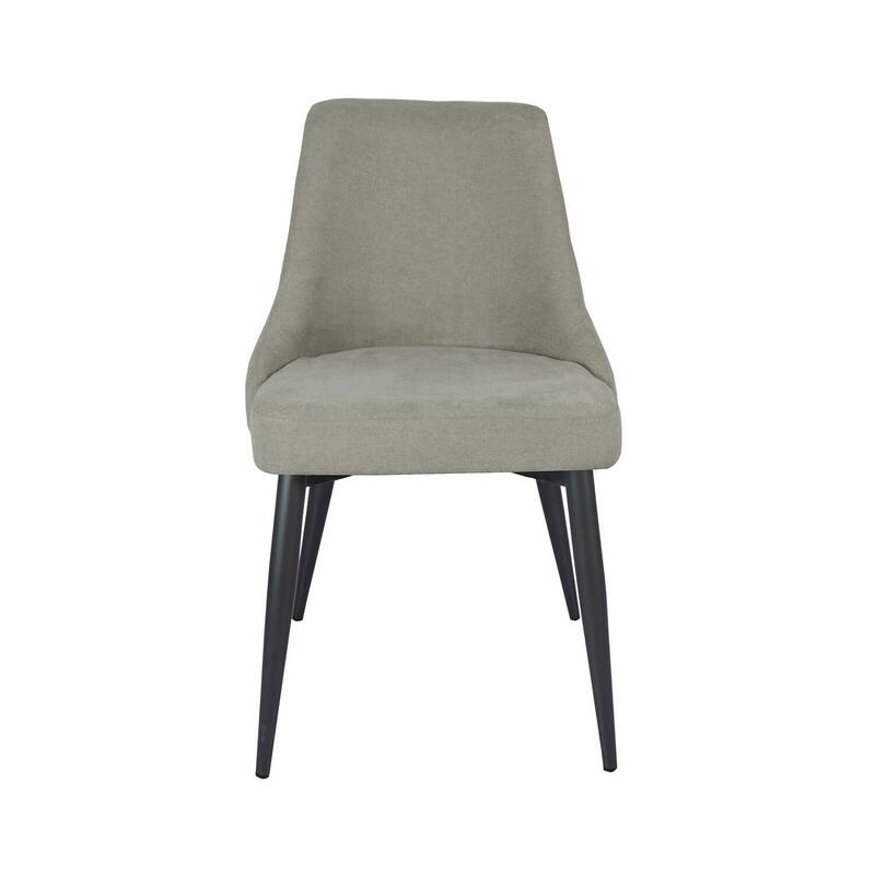 Black/Off White Fabric Upholstered Metal Frame Dining Chair, Set of 2, Sturdy Dining Chair for Dining Rooms - 22.75