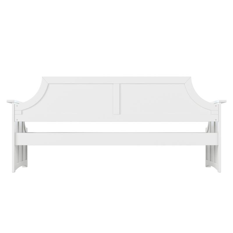 Twin Daybed - White Wood Frame, Curved Back & Beadboard Design - Guest Bed & Relaxation