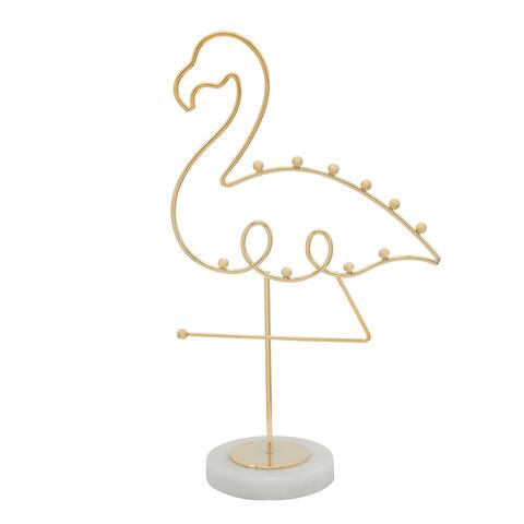 Metal 11" Flamingo Rack, Gold
