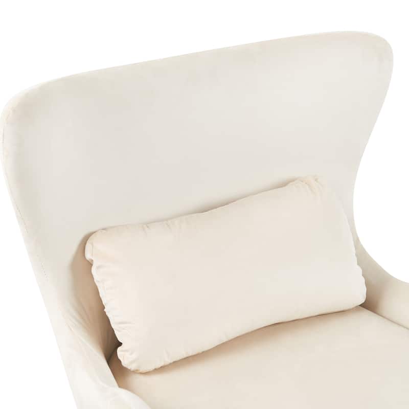 Furniture Style 2 in 1 Pet Friendly Modern Velvet Lounge Chair, Upholstered Back Accent Chair