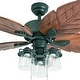 preview thumbnail 3 of 5, Copper Grove Khust 52-inch Aged Bronze LED Ceiling Fan with Hand-carved Blades and 3-speed Remote