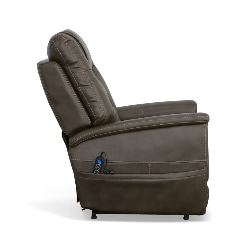 Shaw Driftwood Power Lift Recliner with Power Headrest & Lumbar by Flexsteel