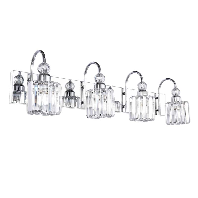 3/ 4 - Light Modern Glam Luxuriou Dimmable Crystal Bathroom Vanity Light Linear Wall Light