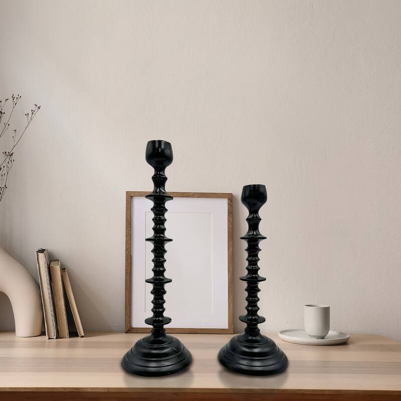 Set of 2 Decorative Handmade Aluminum Artistic Candle holder - Set of 2