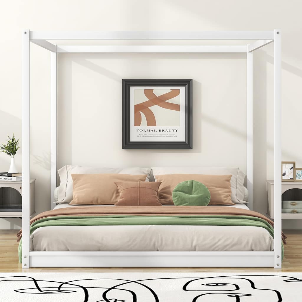 Canopy Platform Bed with Support Legs