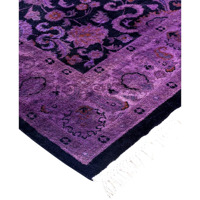Overdyed One-of-a-Kind Hand-Knotted Area Rug - Purple - 4' 1" x 6' 6"