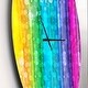 preview thumbnail 3 of 8, Designart 'Rainbow Effects Illustration' Oversized Modern Wall CLock