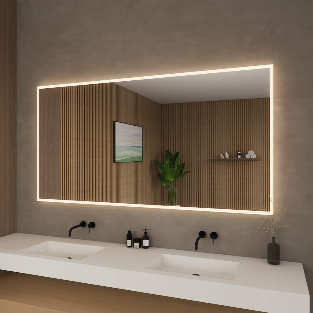 Wyndham Collection WCZLEDWSDPL7036 Hilton 70"W x 36"H Rectangular Flat