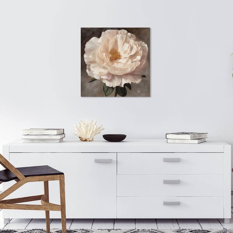 Wynwood Studio Canvas Floral and Botanical Delicate Flower White and Cream White Traditional Wall Art Canvas Print - White, Gray - 20 x 20