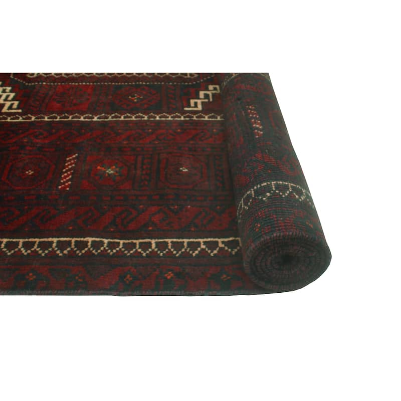 Vintage Distressed Jules Burgundy/Charcoal Rug - 5'4" x 9'3"