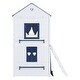 preview thumbnail 4 of 16, Twin Size Bunk Bed Wood House Bed Kids Bed with Elegant Windows Sills and Tent, Blue+White