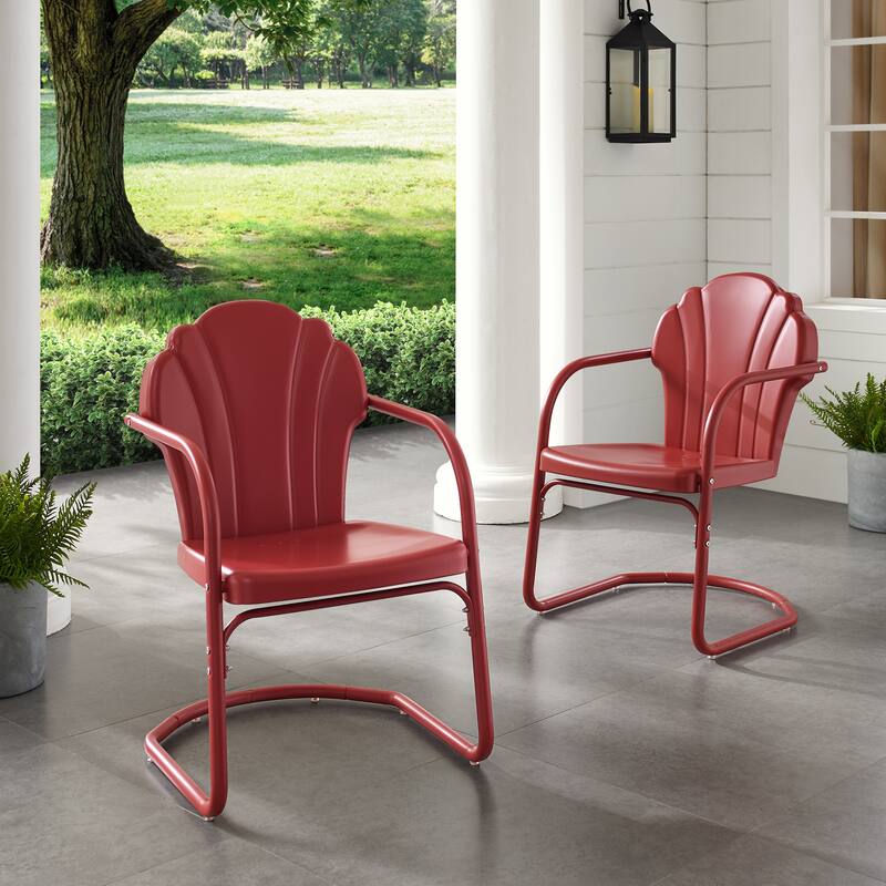 Crosley Tulip 2Pc Outdoor Metal Armchair Set - 24.5"W x 20.5"D x 32.88"H