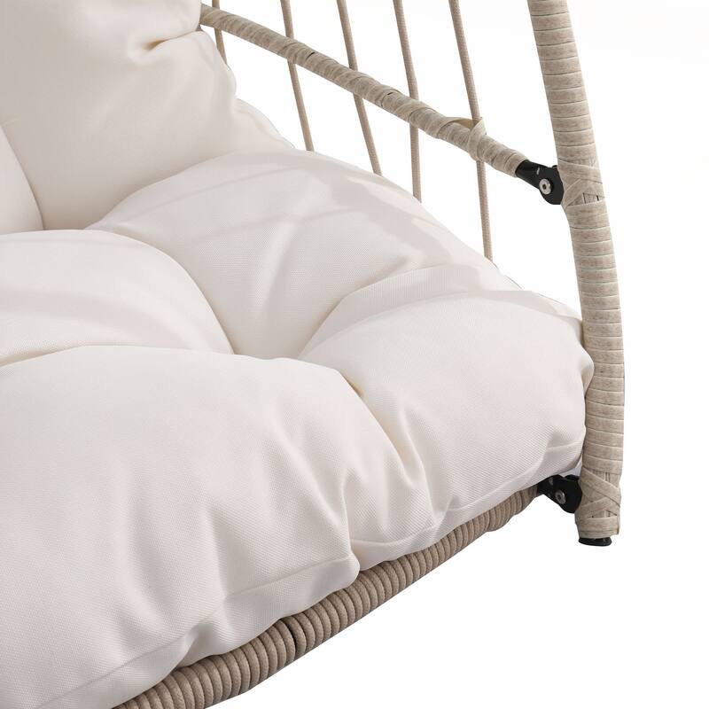 Outdoor Rattan Egg Swing Chair with Comfortable Seating and Durable PE Wicker for Relaxation