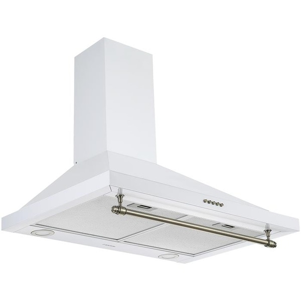 Ancona Vintage Style 30 in. Convertible Wall Pyramid Range Hood, White. Opens flyout.