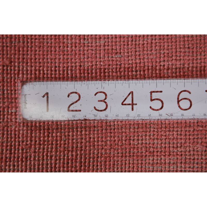 Hand Knotted Oriental 100% Wool Carpet Modern Solid Coral Gabbeh Area Rug - 12' 1'' X 9' 1''