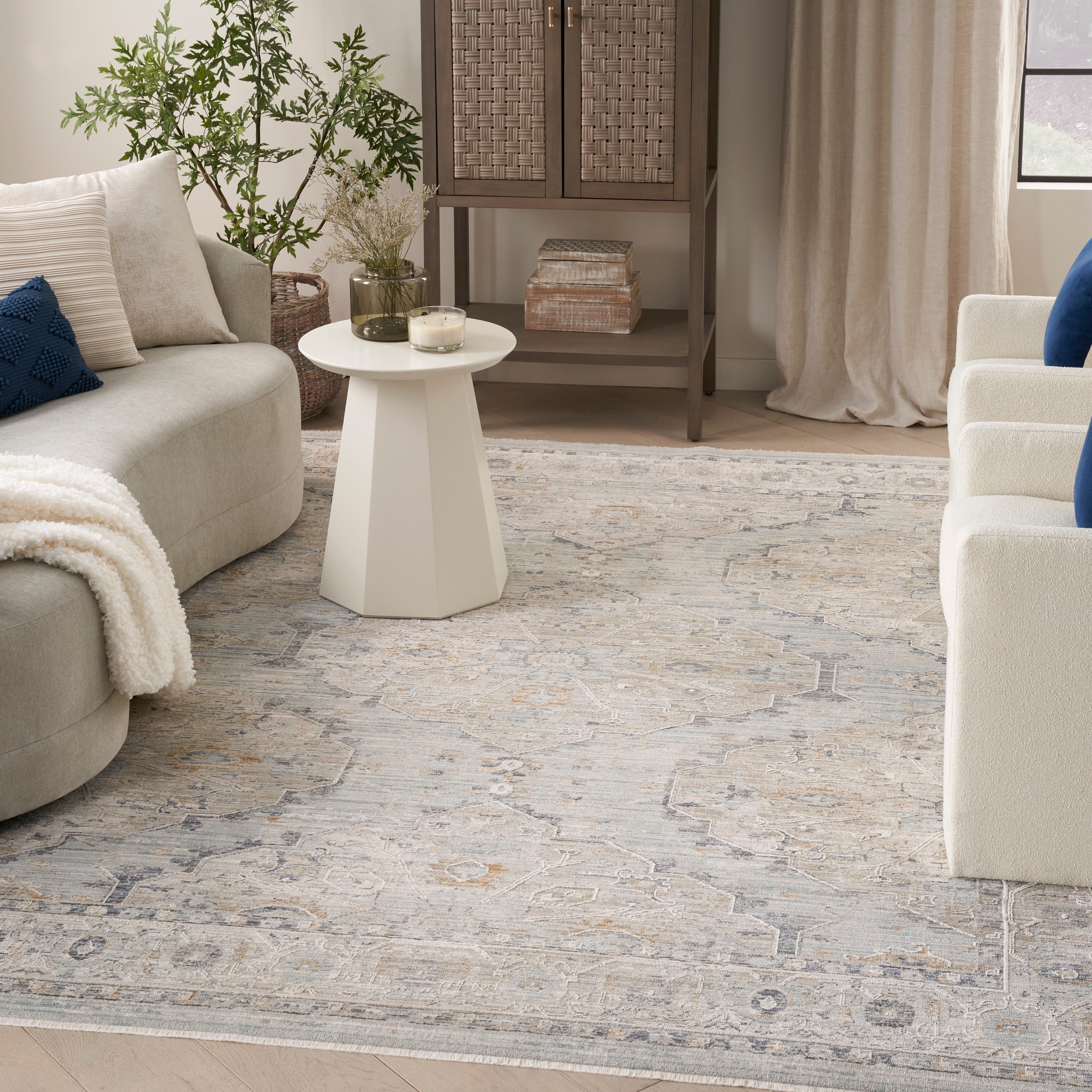 Nourison Nyle Indoor only Grey Geometric Area Rug