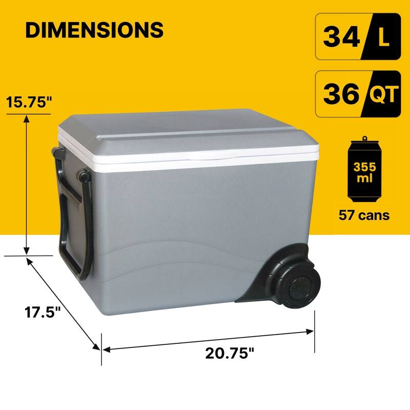 Koolatron 12V Wheeled Electric Cooler/Warmer 34L (36 qt)