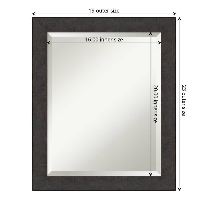 Beveled Wall Mirror - Rustic Plank Narrow Frame - Rustic Plank Espresso Narrow - Mirror Size: 16 x 20