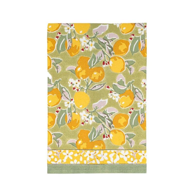 Couleur Nature Citron Tea Towels - Set of 3 - 20" x 30" - Vert/Yellow
