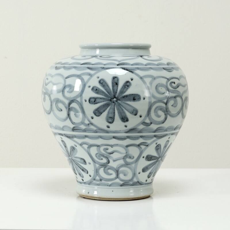 Approx. 14.6 Inches Subtle Blue and White Vase (7" Opening)