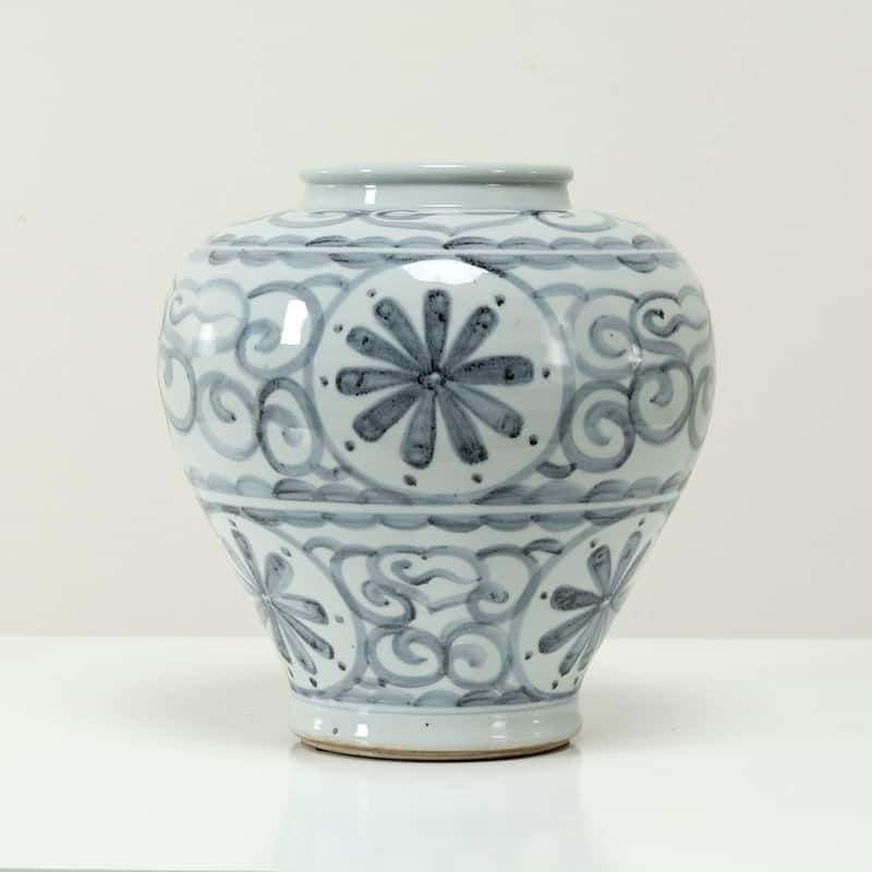 Approx. 14.6 Inches Subtle Blue and White Vase (7" Opening)