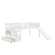 preview thumbnail 8 of 19, Twin Low Loft Bed with Stairs and Slide, White