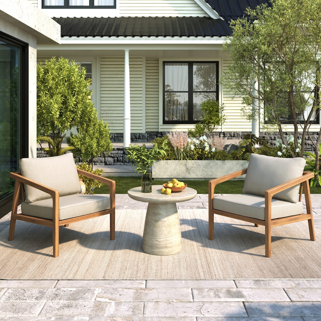 Christopher Knight Home - Westin Outdoor Acacia Wood Club Chair with Cushions Set of 2 (Only Chair)
