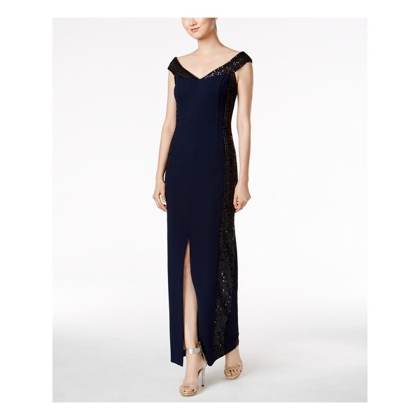navy lace sleeveless dress