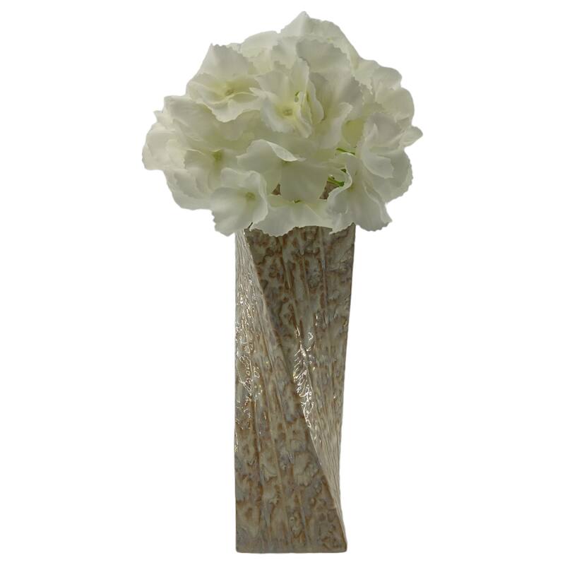 Stoneware Decorative Vase with Elegant Sculpted Design for Table Decor