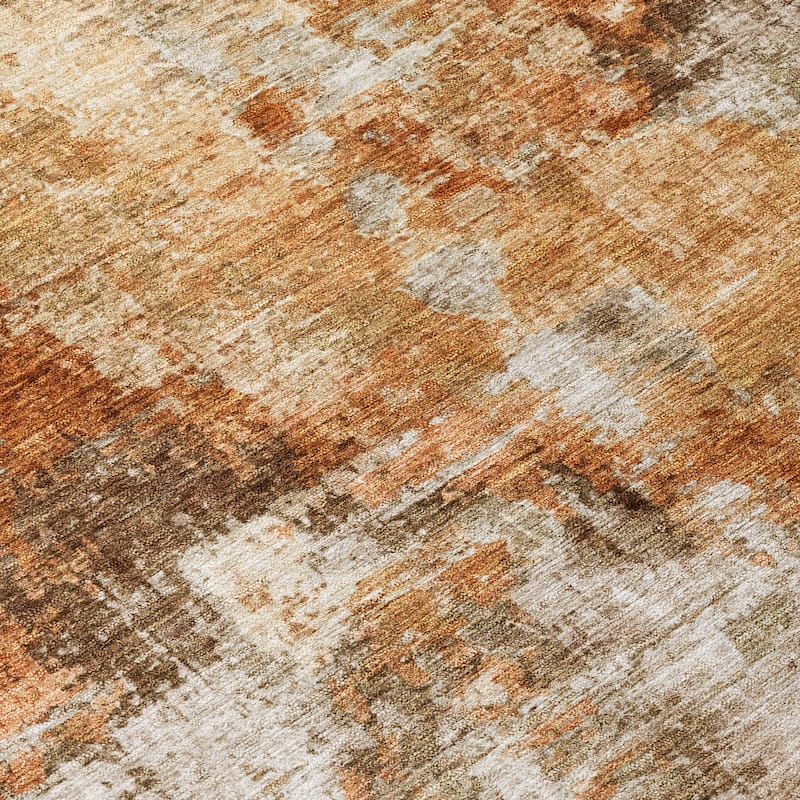 Machine Washable Indoor/ Outdoor Abstact Contemporary Chantille Rug