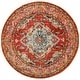 preview thumbnail 24 of 164, SAFAVIEH Monaco Lillie Boho Medallion Distressed Area Rug 4' Round - Orange/Light Blue