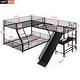 preview thumbnail 4 of 4, L-Shaped Twin Over Full Bunk Bed with Twin Loft, Desk, and Slide - Ideal for Families and Sleepovers