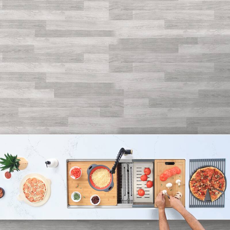 STYLISH 39 inches Workstation Single Bowl Undermount 16 Gauge Stainless Steel Kitchen Sink with Accessories included