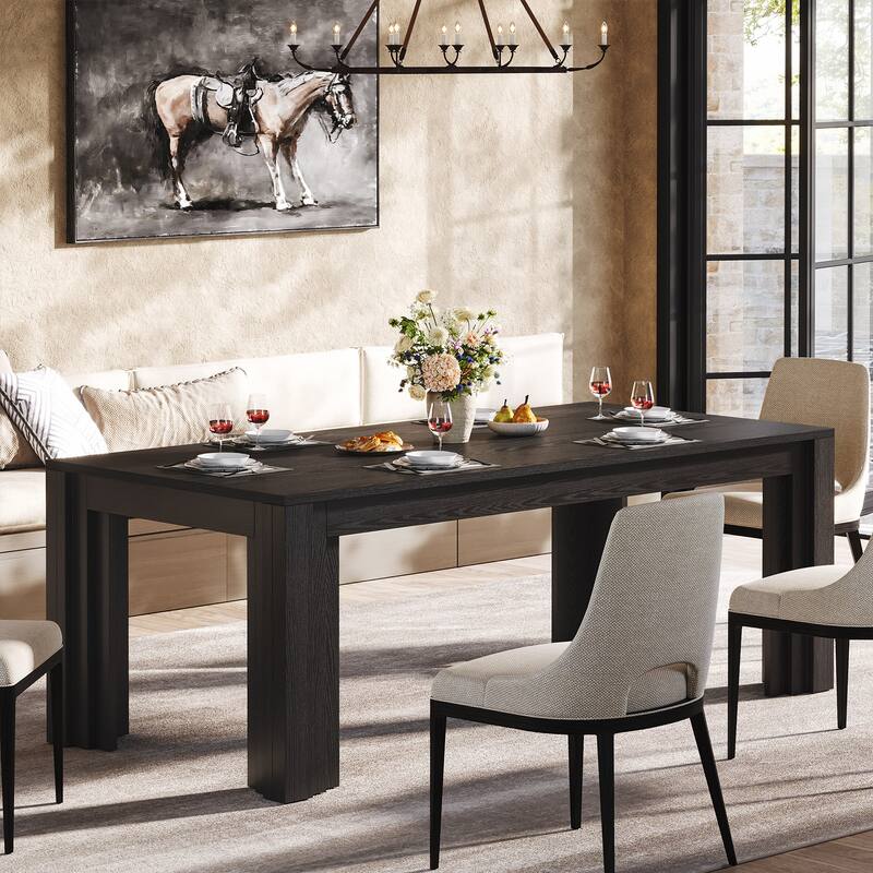 63-Inch Dining Table for 4-6 People, Large Rectangular Kitchen Table