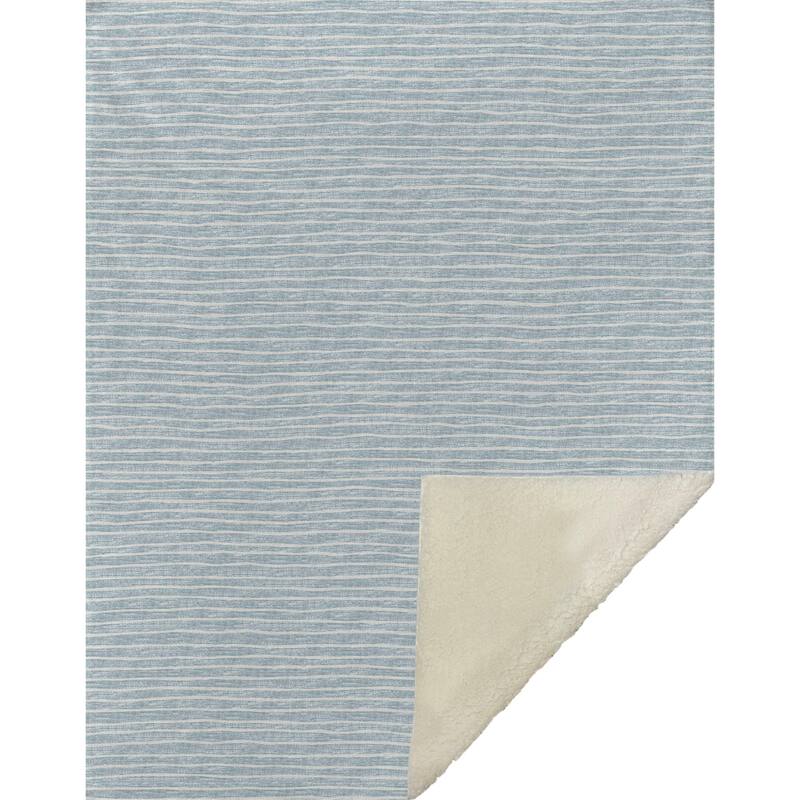 Premium Machine Washable ASB138 Subtle Stripe Sherpa Throw Blanket