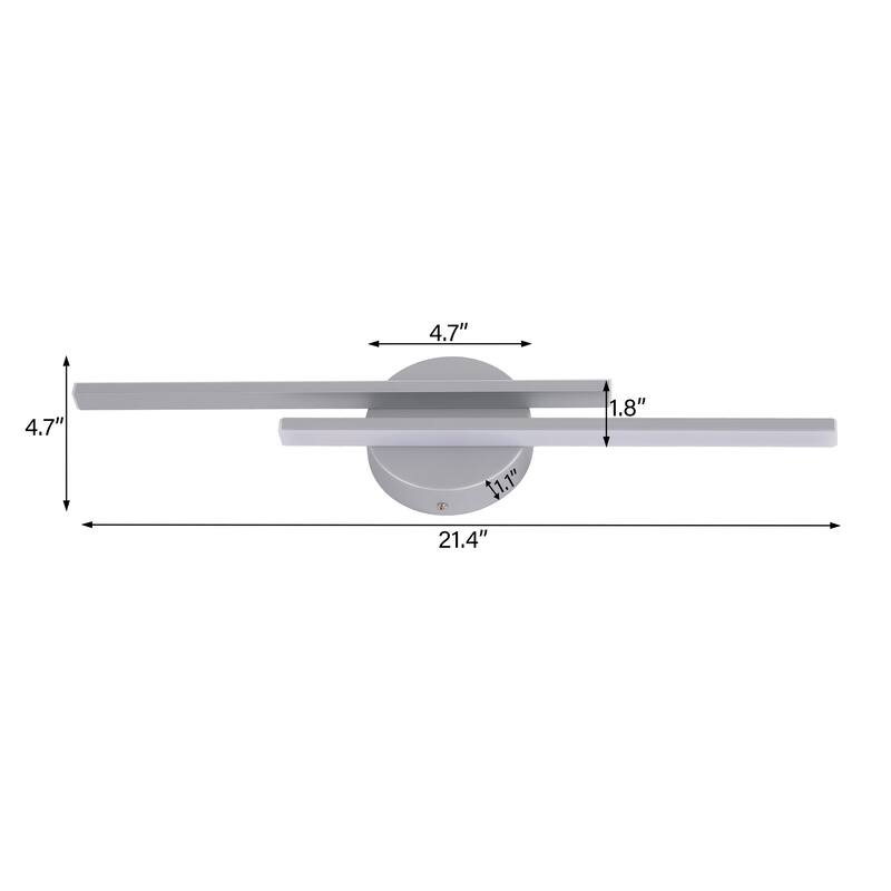 Modern 2-Light Dimmable Bathroom LED Vanity Light