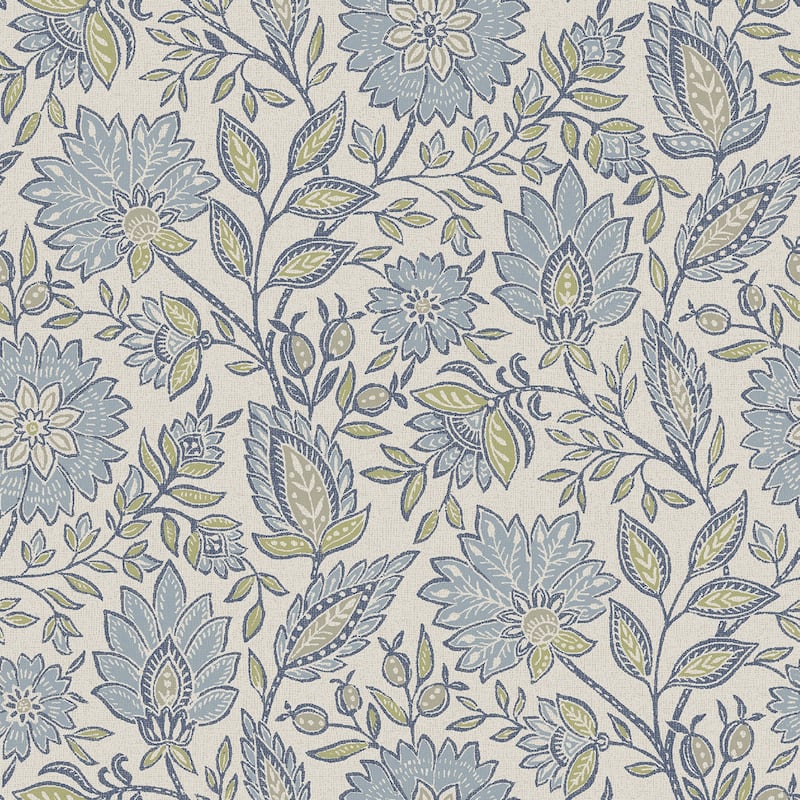 NuWallpaper Waverly Indira Aster Blue Peel and Stick Wallpaper - N/A
