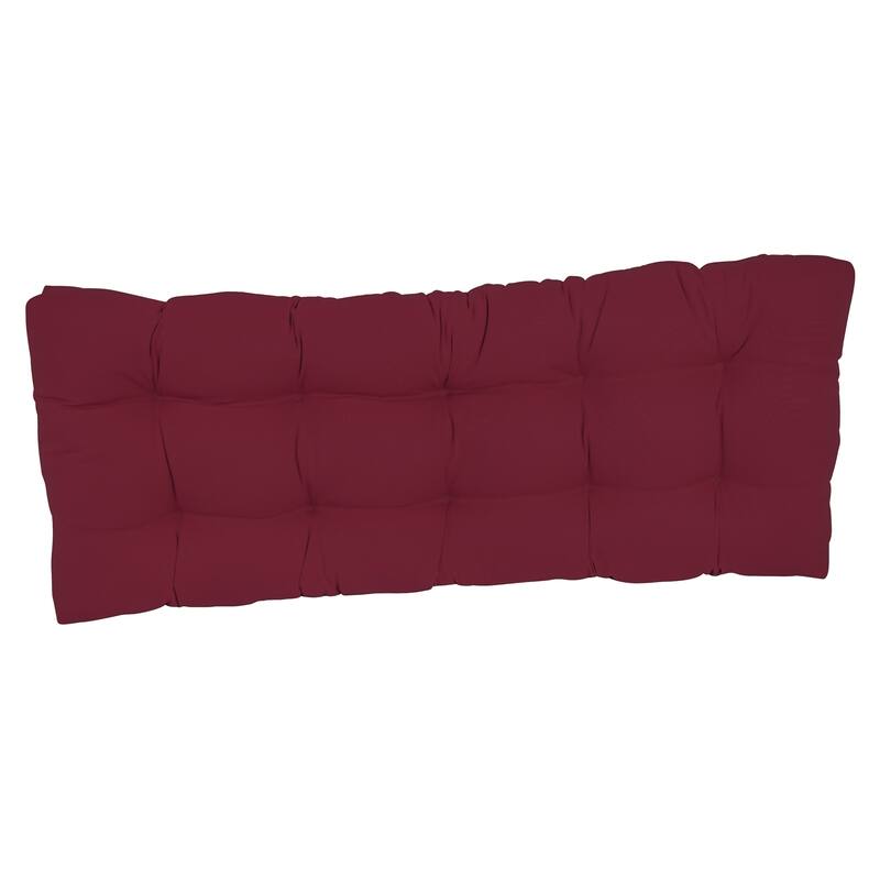 Solid Twill Tufted Indoor Bench Cushion (Multiple widths from 42 to 60 inch)