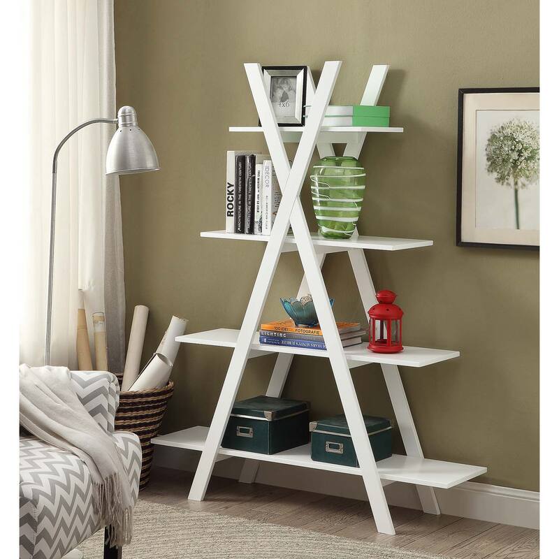 Convenience Concepts Oxford A Frame Bookshelf - White